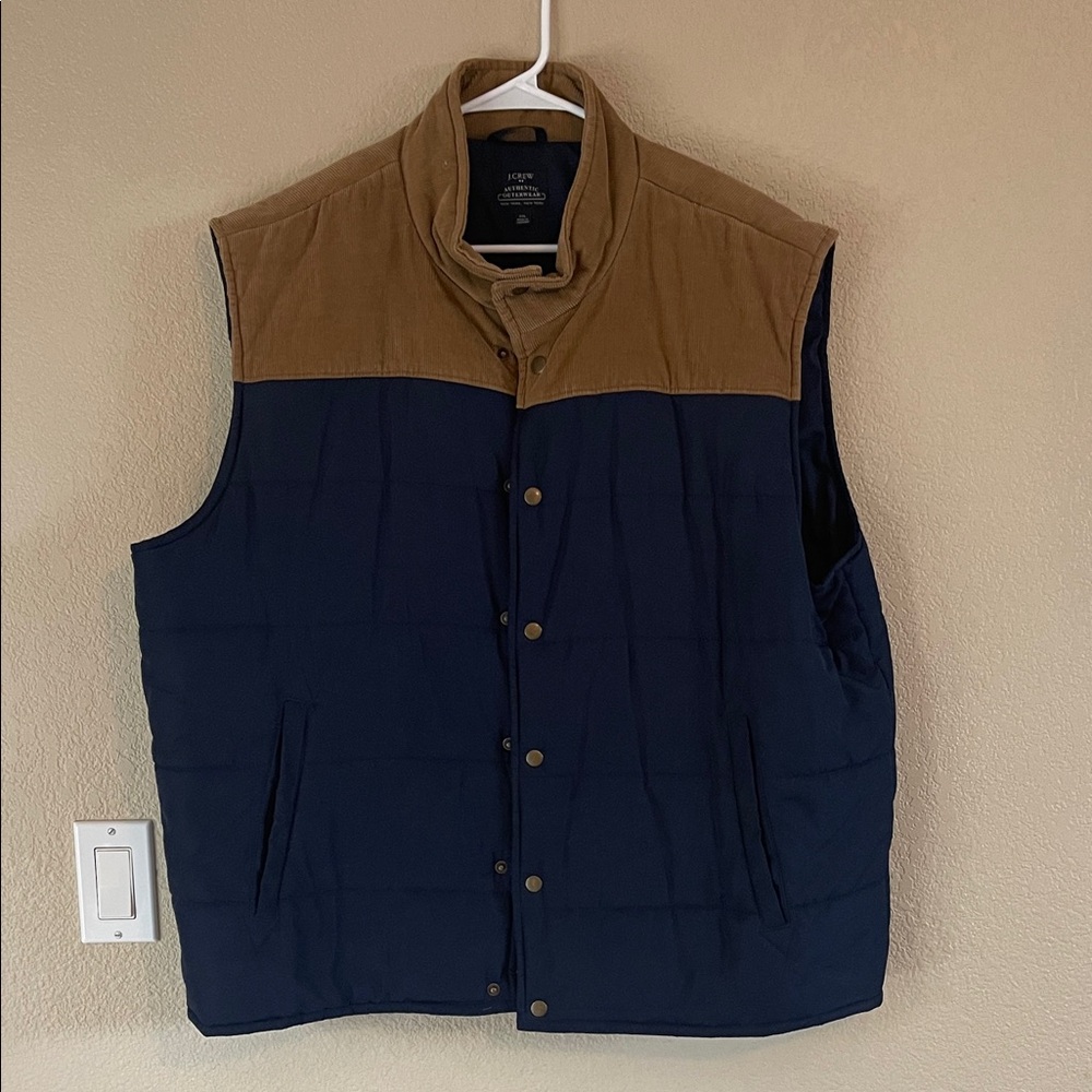 J. Crew Men's Blue and Tan Vest